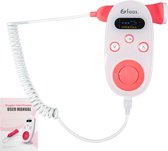 Faas Doppler Baby - Baby Hartje Monitor - Zwanger / in Verwachting Cadeau - Bluetooth - Wit / Roze