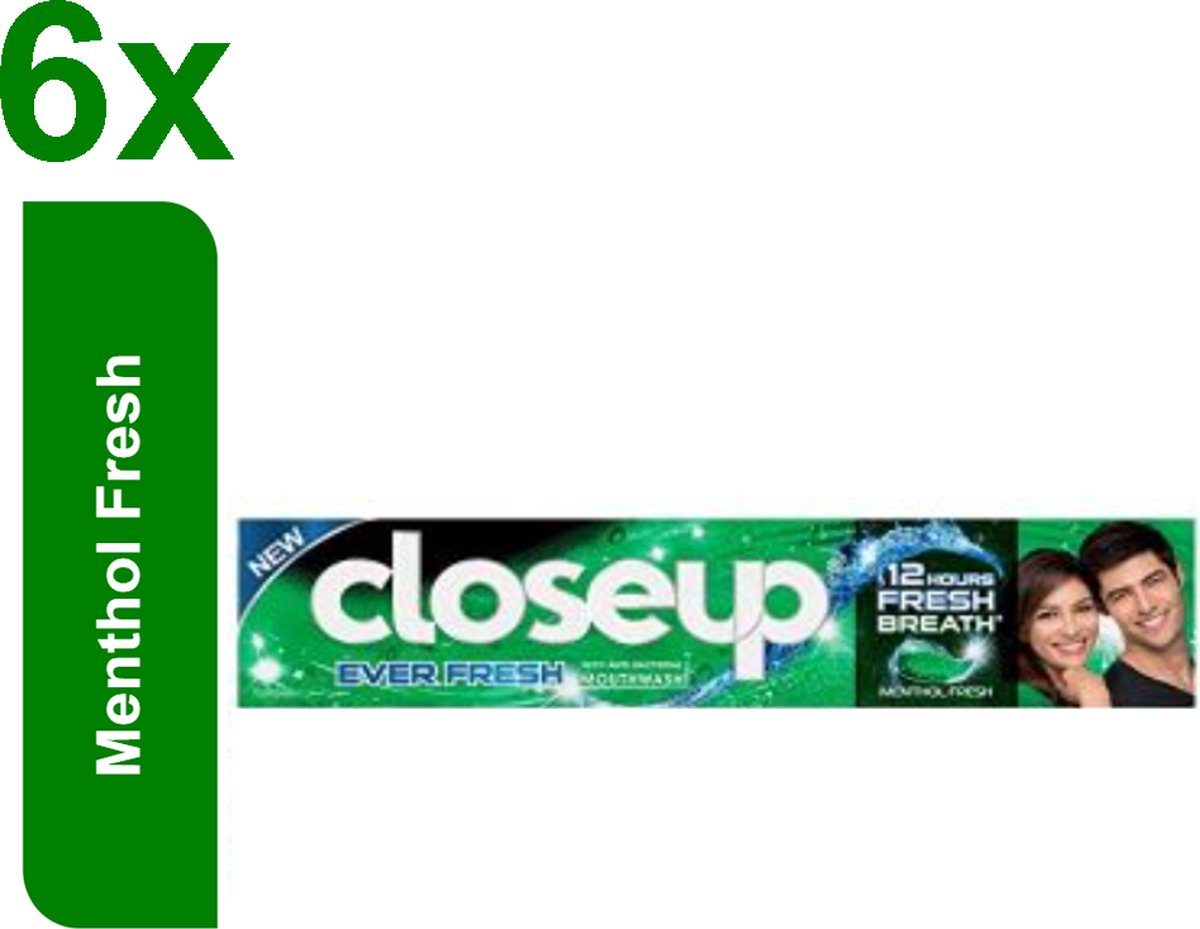 Goedkoopste Close-Up - Menthol Fresh - 6x 120ml - Tandpasta - SIX PACK - Voordeelverpakking