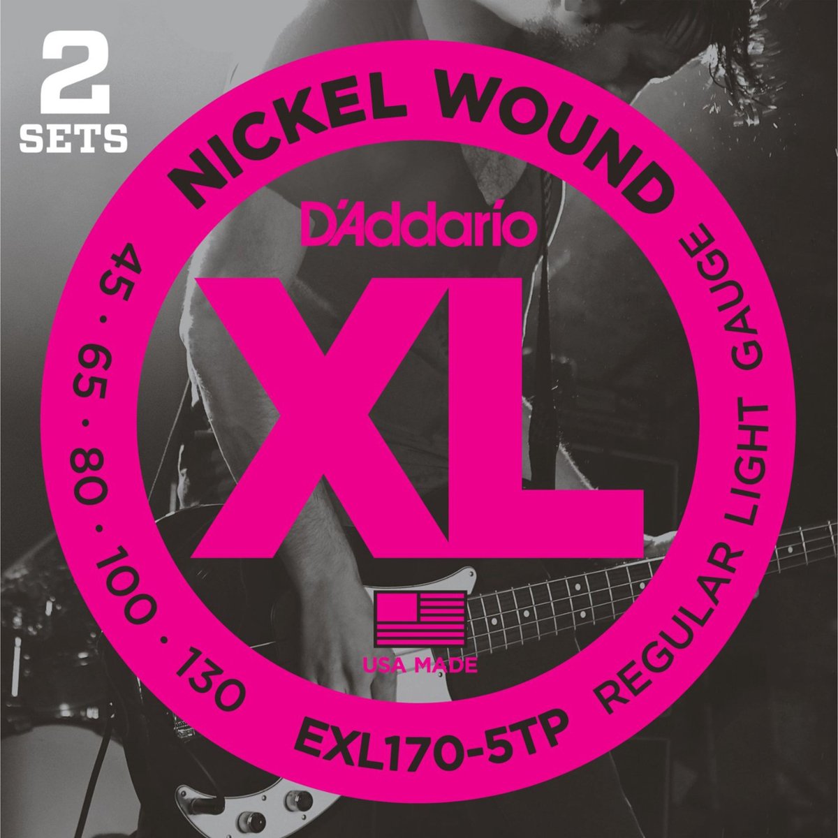 D'Addario 5er bas XL 45-130 2 Sets 045-065-080-100-130,EXL170-5TP - Snarenset voor 5-string basgitaar
