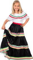 FUNIDELIA Mexicaans kostuum voor meisjes - Maat: 107 - 113 cm - Zwart