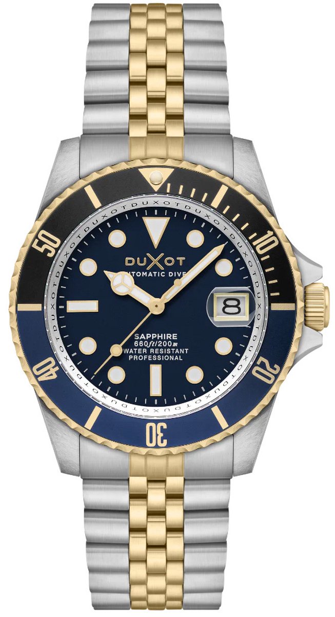 Weekenddeal! Duxot DX-2057-AA Two Tone Blue Atlantica Diver automatisch horloge