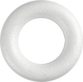 Ringen met platte achterkant, wit, afm 20 cm, dikte 25 mm, 1 stuk