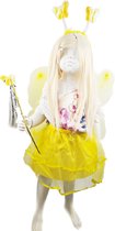 BamBella® - Verkleedkleren meisje - one size - vlinder vleugels - tutu rok - Geel verkleedkleding