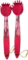 Afwasborstel met print - Roze - Assorti - Kunststof - Set van 2 - Afwas borstel