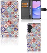 Book Case met foto Geschikt voor Samsung Galaxy A15 GSM Hoesje Tiles Color
