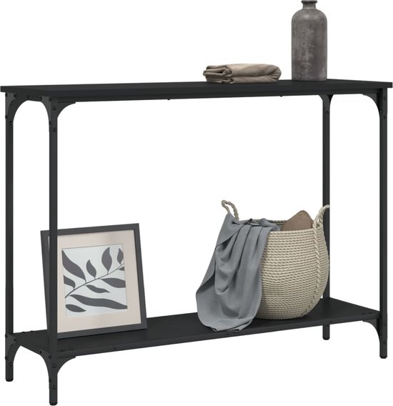 vidaXL Wandtafel 100x30,5x75 cm bewerkt hout zwart