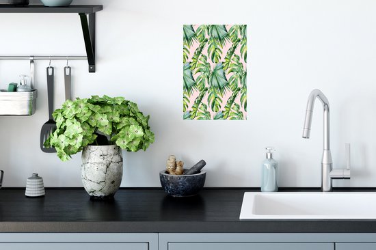 Stickers muraux - Feuilles - Vintage - Pastel - 20x30 cm - Film Adhésif