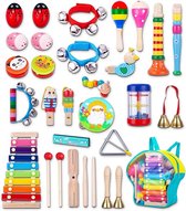 Muziekinstrumenten voor Kinderen - 32-Delige Set - Percussiehouten set voor kinderen - Houtenspeelgoed - Cadeau voor Kinderen - Leerzaam Speelgoed