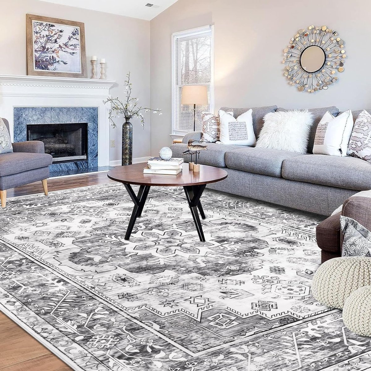 Vintage vloerkleed - Fancy Classic crème/beige 80x150 cm