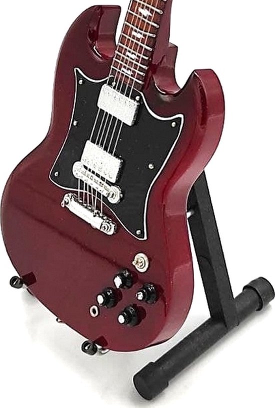 Mini Gitaar Angus Young ACDC 25cm Miniature- Guitar-Mini -Guitar- Collectables-decoratie -gitaar-Gift--Kado- miniatuur- instrument-Cadeau-verjaardag