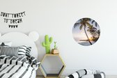 Cercle de papier peint - Plage - Coucher de soleil - Palmier - ⌀ 30 cm - Cercle mural - Autocollant - Sticker papier peint