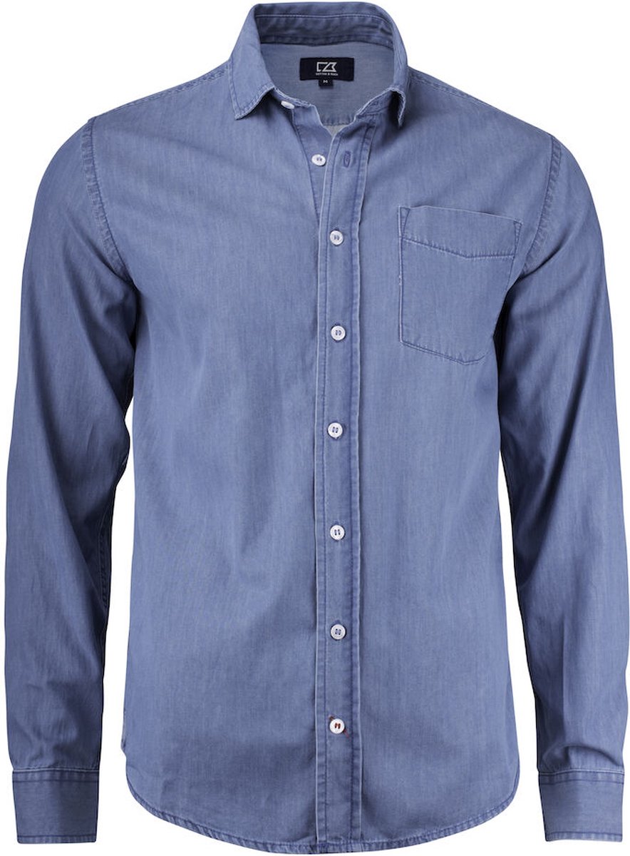 Cutter & Buck Ellensburg Denim Shirt Heren 352404 - Denim Blauw - XXL