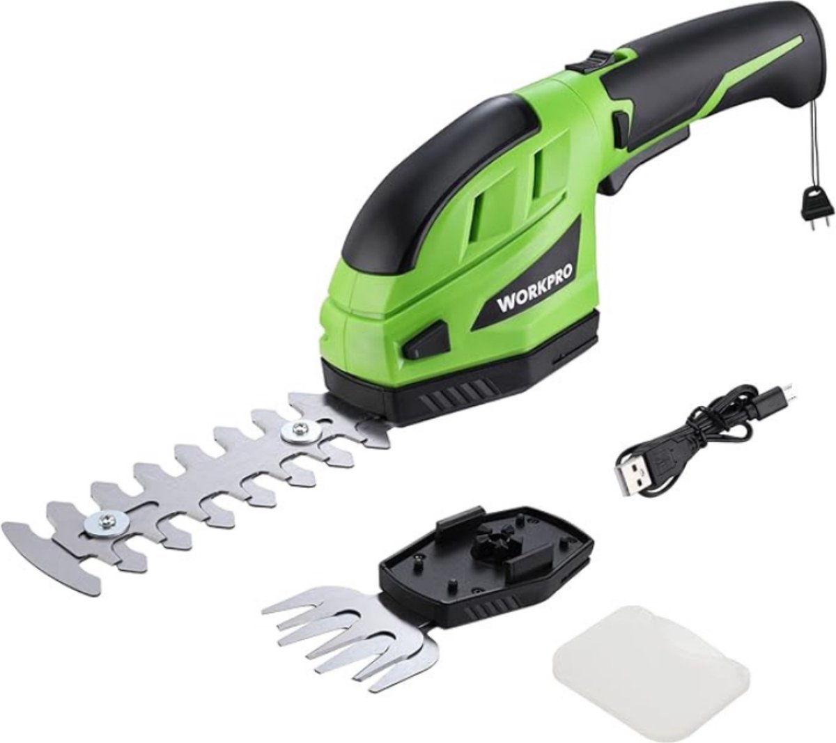 2 in 1 Elektrische Snoeischaar – Draadloos – Gras & Struiken Knippen – 3.6V – 2000mAh – 2 Messen – Met Accu & Oplaadkabel