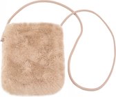 Fluffy Tasje - Brown Tea / Beige | 22 x 18 x 6 cm | Telefoontasje | Polyester | Fashion Favorite