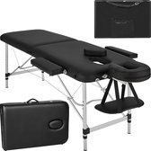 TecTake - Table de massage 2 zones - matelas 4cm - aluminium - noir - 402786