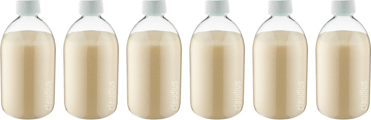 Goedkoopste Scrubzout Vanille - 650 gram - Fles met witte dop - set van 6 stuks - Hydraterende Lichaamsscrub