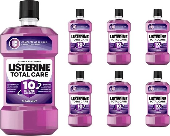 Listerine -Total care Mondwater - Clean mint - 6x 250 ml - Voordeelverpakking