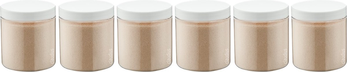 Goedkoopste Scrubzout Amandel - 300 gram - Pot met witte deksel - set van 6 stuks - Hydraterende Lichaamsscrub