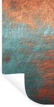 Muurstickers - Sticker Folie - Metaal - Roest - Brons - Blauw - Abstract - Structuur - 20x40 cm - Plakfolie - Muurstickers Kinderkamer - Zelfklevend Behang - Zelfklevend behangpapier - Stickerfolie