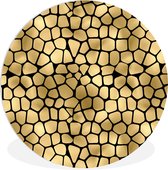 WallCircle - Wandcirkel ⌀ 60 - Patronen - Vormen - Goud - Ronde schilderijen woonkamer - Wandbord rond - Muurdecoratie cirkel - Kamer decoratie binnen - Wanddecoratie muurcirkel - Woonaccessoires