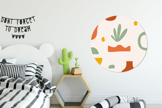 WallCircle - Wall Circle - Wall Circle Indoor - Végétal - Design - Vert - 90x90 cm - Décoration murale - Peintures Ronds