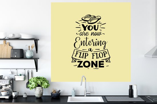 Stickers muraux - Été - Proverbes - Jaune - 120x120 cm - Feuille adhésive XXL