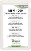 MSM 1000 - 90 capsules - Natuurlijk organisch gebonden zwavel - 1000 mg/capsules | 7Bees