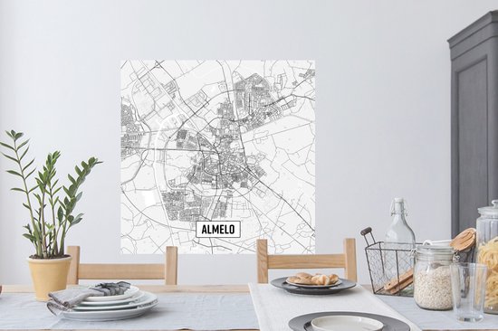 Stickers muraux - Plan de la ville Almelo - 100x100 cm - Feuille adhésive XXL - Carte
