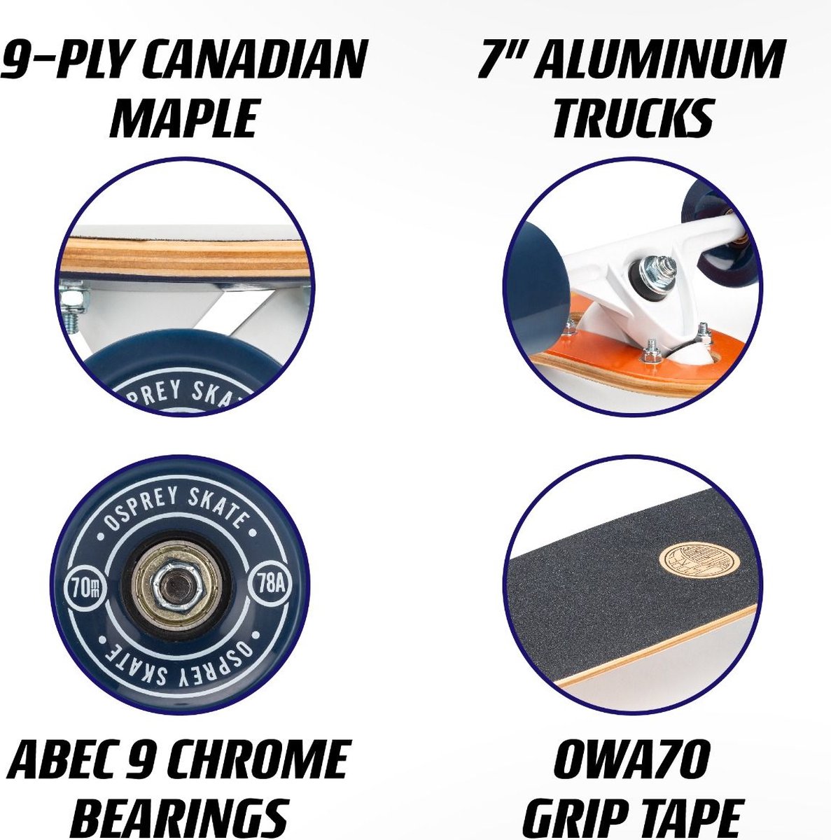 Osprey Sunset 39" Twin Tip Longboard - Drop-Through Trucks - ABEC 9 — afbeelding 8