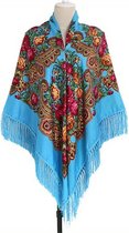 Accessoires de vêtements pour bébé Framboise - Style Slave - Foulard Folklorique Coloré pour Femme - Blauw