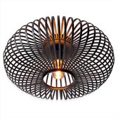 Goliving Plafondlamp – Plafonnière – E27 – Metaal – Bamboe Look – Ø 40 cm – Zwart