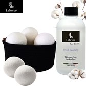 Labryce® XL Drogerballen 8,5 cm 6 stuks & Wasparfum Fresh Laundry 250 ml - Geconcentreerd - Ook in Wasparfum Proefpakket - Geurbooster