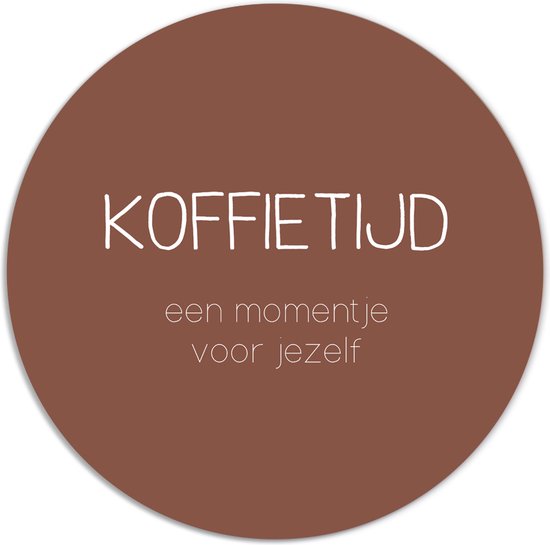 Label2X - Cercle mural coffee time cognac - Ø 40 cm - Forex - Multicolore - Cercle mural - Tableau rond - Décoration murale Cercle - Décoration murale ronde - Décoration pour salon ou chambre