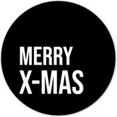 Label2X - Muurcirkel - Kerst Merry X-mas - Ø 80 cm / Forex - Multicolour - Wandcirkel - Rond Schilderij - Kerst - Kerstversiering - Kerst Decoratie - Muurdecoratie Cirkel - Wandecoratie rond - Decoratie voor woonkamer of slaapkamer