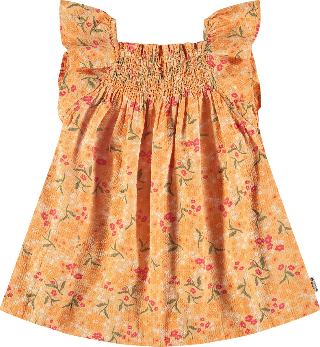 Stains and Stories girls dress short sleeve Meisjes Jurk - off white - Maat 128