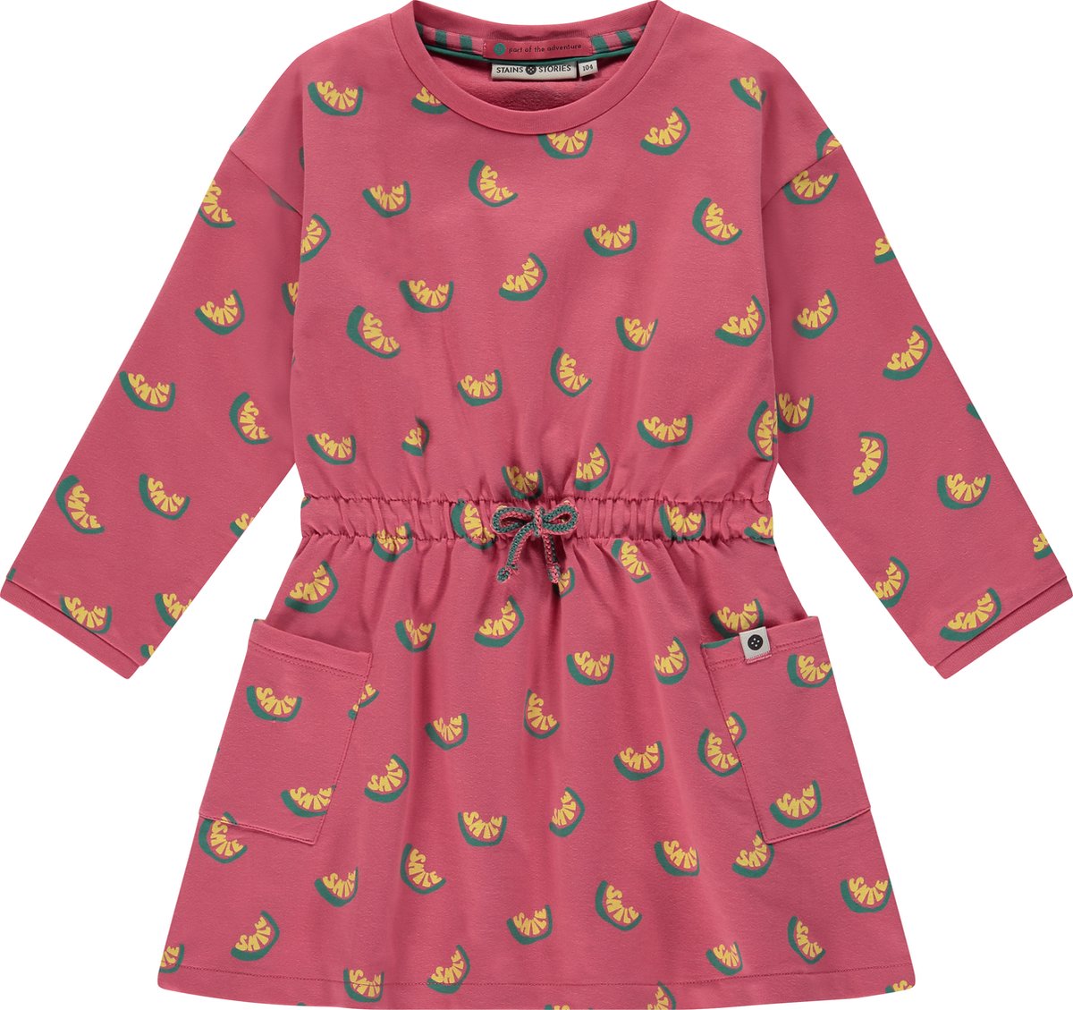 Stains and Stories girls sweatdress Meisjes Jurk - bubblegum - Maat 98