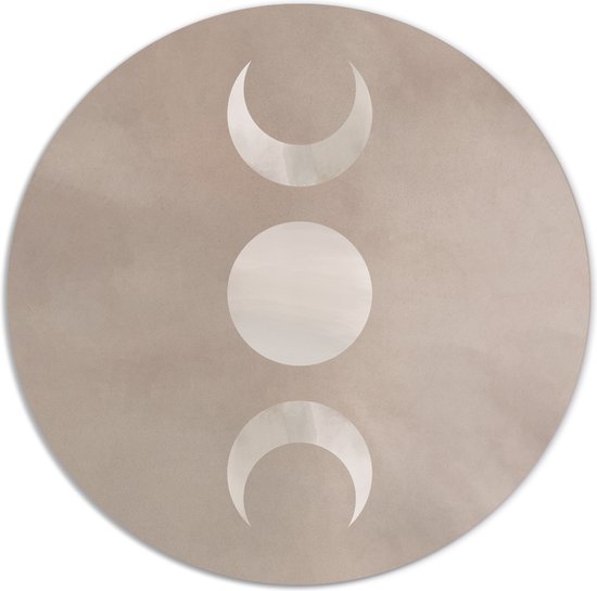 Label2X - Muurcirkel abstract maan - Ø 30 cm - Dibond - Multicolor - Wandcirkel - Rond Schilderij - Muurdecoratie Cirkel - Wandecoratie rond - Decoratie voor woonkamer of slaapkamer