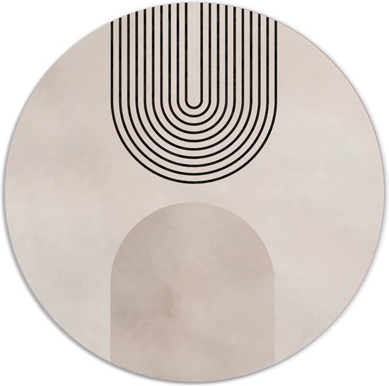 Label2X - Muurcirkel abstract bogen - Ø 60 cm - Forex - Multicolor - Wandcirkel - Rond Schilderij - Muurdecoratie Cirkel - Wandecoratie rond - Decoratie voor woonkamer of slaapkamer