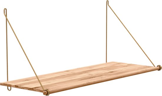 We Do Wood - Loop Shelf - Système d'étagères en bambou - Laiton