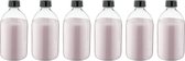 Scrubzout Rozen 650 gram - Fles met zwarte dop - set van 6 stuks - Hydraterende Lichaamsscrub