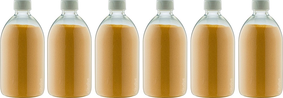 Goedkoopste Scrubzout Appel-Kaneel 650 gram - Fles met witte dop - set van 6 stuks - Hydraterende Lichaamsscrub
