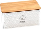 Boîte à lunch en métal Witte avec couvercle de planche à découper en bambou 21 x 32 x 15 cm - Matériel de cuisine - Boîtes à pain/ boîtes à lunch / tambours à pains - Pain / ranger les petits pains et garder au frais