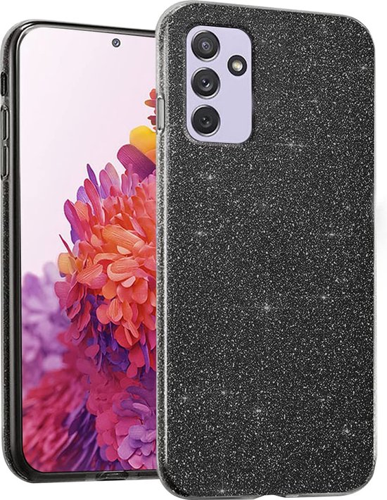 Casemania Hoesje Geschikt voor Samsung Galaxy A15 - Zwart - Glitter Back Cover