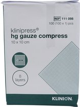 Voordeelverpakking 2 X Klinion hg gaaskompres, 10 x 10cm, 100 stuks