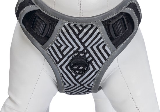 Beeztees Safety Gear Parinca Premium Y-Tuig – Hondentuig – LED – Nylon – Zwart – 38-51 cm x 15 mm