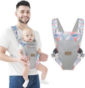 Draagzak Ergonomisch Multifunctioneel Draagdoek Lichtgewicht Ademend Draagzak voor Baby's van 3-36 Maanden (Minder dan 20kg) (Blauw)