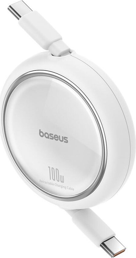Baseus Free2Pull Oprolbare USB-C Kabel 100W Power Delivery 2M Zwart  2 Oprolbare Usb C Kabel 100w Power Delivery 2m Zwart 2 Pack