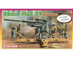 Dragon Modelbouwpakket Militaire voertuigen - 6523 88mm FlaK 37 mit Behelfslafette Plastic - 1:35 - Modelbouw