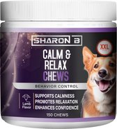 Calm & Relax chews voor honden met angst of stress - 150 stuks - 400 gram - Koop 1 = 1 gedoneerd aan honden in nood - Zonder kip, graan, soja, mais - Bij verlatingsangst, agressie, reizen, nervositeit - Kauwtablet, hondenkoekje, hondensnack
