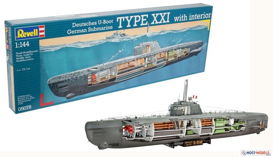 Revell Boot U-Boot Typ XXI U 2540 & Intérieur - Kit - 1: 144